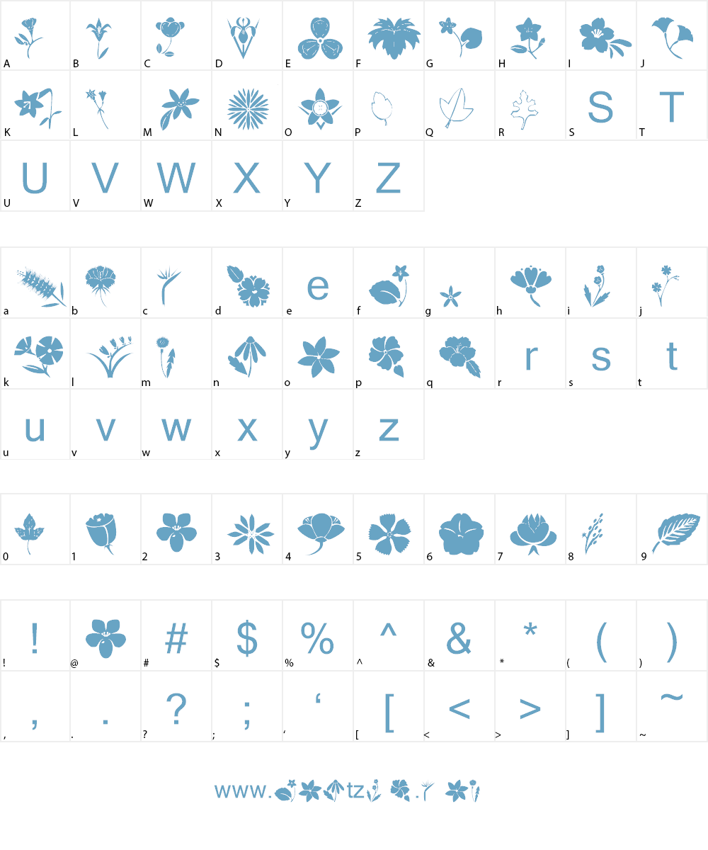 AEZ crimson and clover Font Character